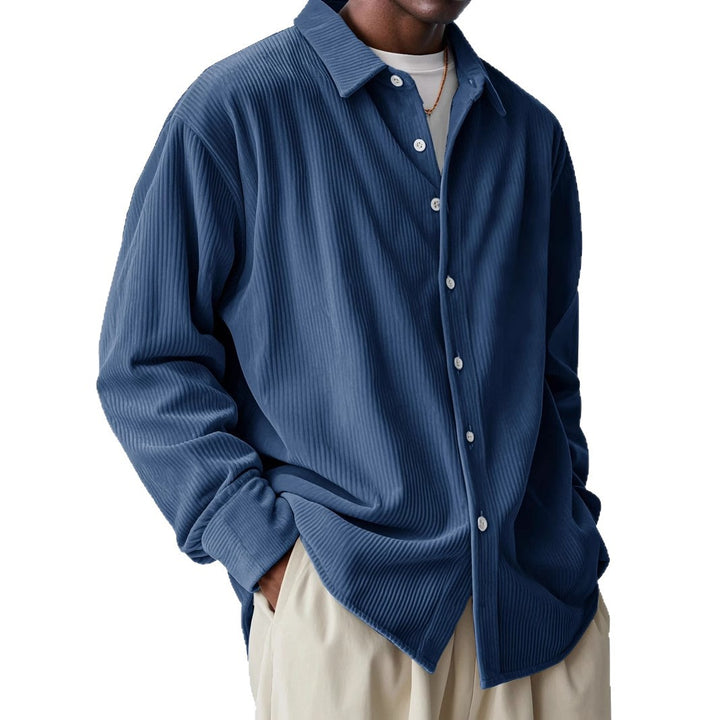 Men's oversized cord shirt with fine ribbed texture and relaxed fit Mune Fashion