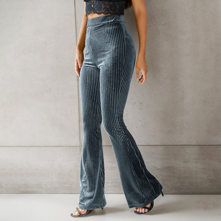 Women High-Quality Velvety Flared Pants Mune Fashion