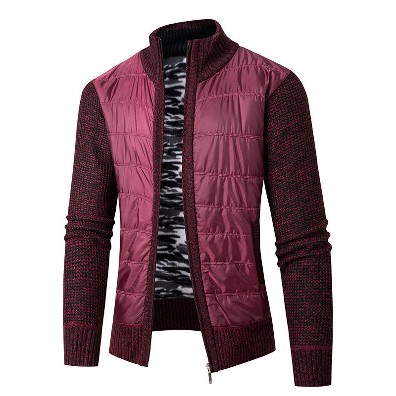 Men's hybrid cardigan with quilted front and stand-up collar Mune Fashion