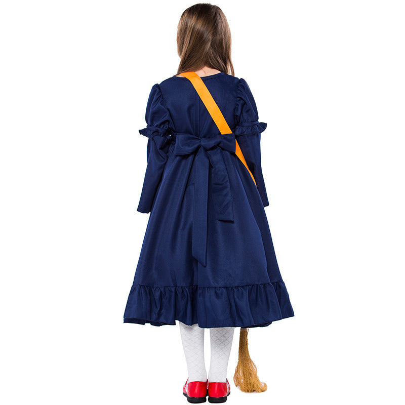Girl Fairy Tale Witch Costume with Tulle Skirt and Ruffles Mune Fashion