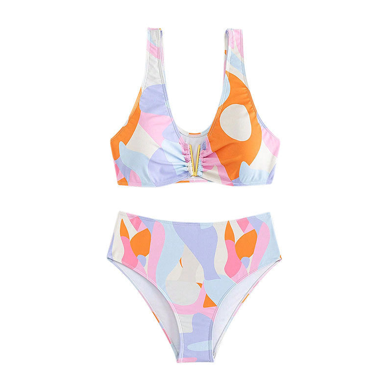 Women's High-Waisted Bikini Set with Refined Ruffle Details Mune Fashion