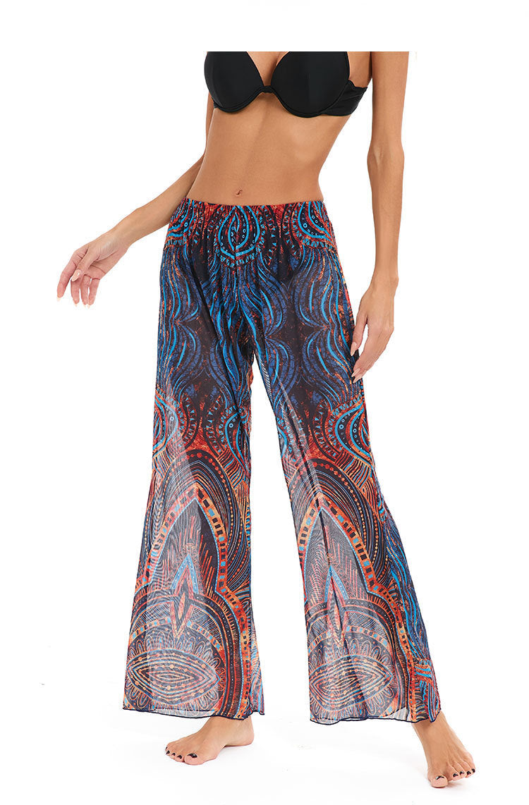 Ladies leggings made of airy, transparent fabric quality with exotic pattern Mune Fashion