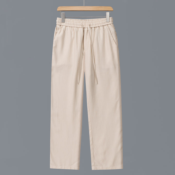 Men's Casual Cotton Chino with Elastic Waistband and Drawstring Mune Fashion