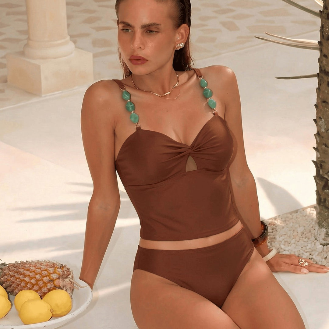 Women Crop-Top Bikini with decorative strap details Mune Fashion