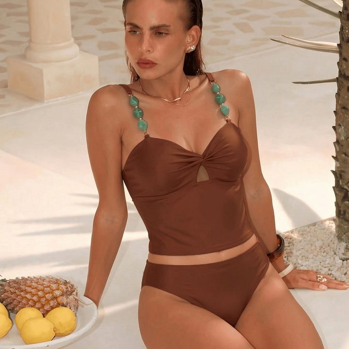 Women Crop-Top Bikini with decorative strap details Mune Fashion