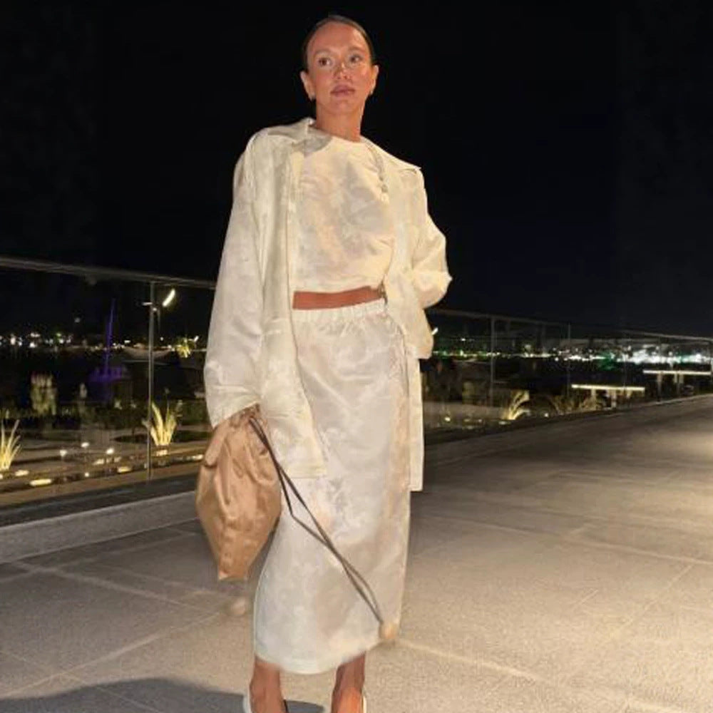 Women's Oversized Silk Look Blouson Coat with Wide Lapels and Boxy Silhouette Mune Fashion