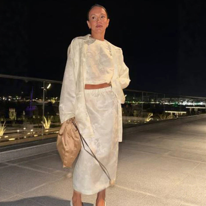 Women's Oversized Silk Look Blouson Coat with Wide Lapels and Boxy Silhouette Mune Fashion