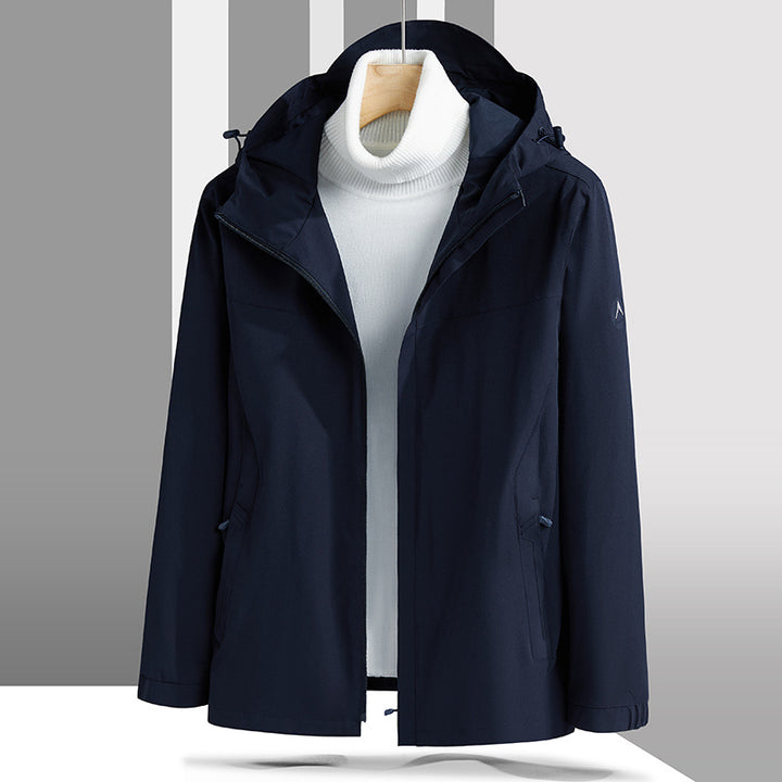 Men's Lightweight Technical Softshell Jacket with Adjustable Hood and Minimalist Athletic Fit Mune Fashion