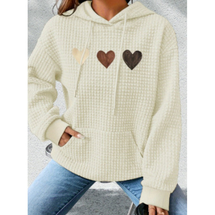 Women's Cozy Hoodie with Heart Motif Mune Fashion