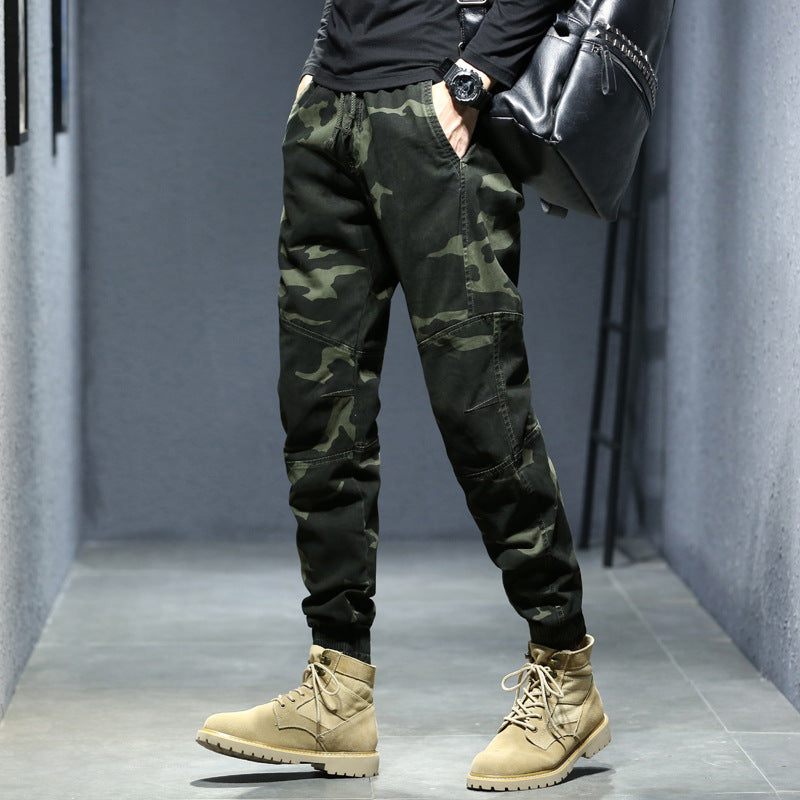 Herren Camouflage-Utility-Joggerhose mit verstärkten Kniepaneelen, verdeckten Reißverschlusstaschen und elastischem Knöchelabschluss Mune Fashion