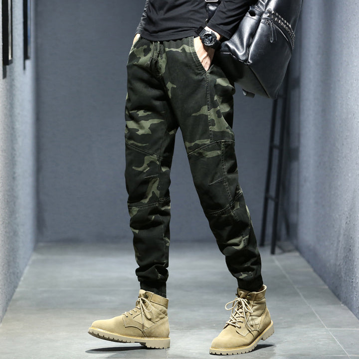 Herren Camouflage-Utility-Joggerhose mit verstärkten Kniepaneelen, verdeckten Reißverschlusstaschen und elastischem Knöchelabschluss Mune Fashion