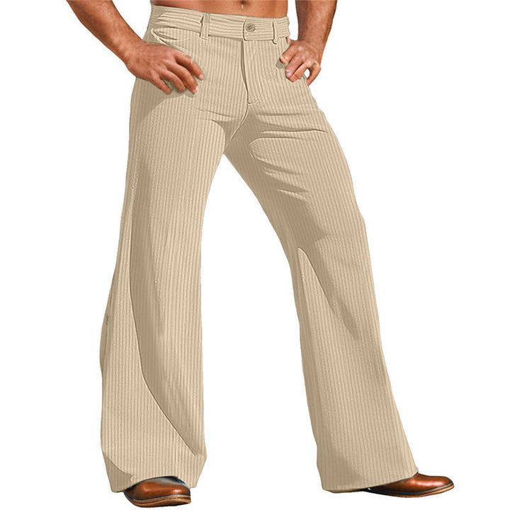 Men's Elegant Flared Pants in Vintage Style with Striped Pattern Mune Fashion