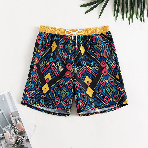 Women’s leisure shorts with colorful geometric pattern Mune Fashion