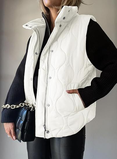 Women's Functional Padded Vest with High Stand-Up Collar, Zipper and Side Pockets Mune Fashion