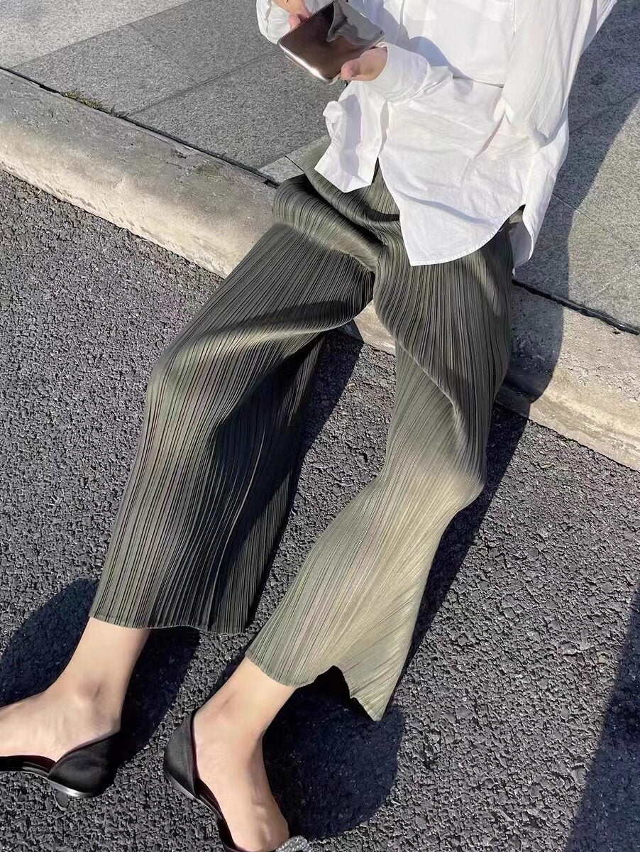 Women's Elegant Pleated Pants Drune