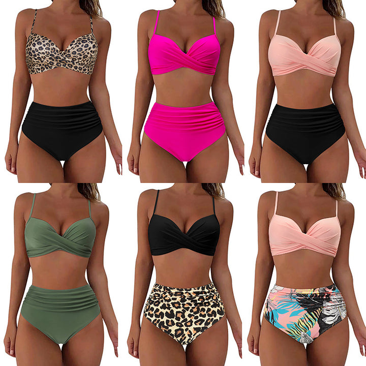 Women's High-Waisted Bikini Set with Refined Ruffles Mune Fashion
