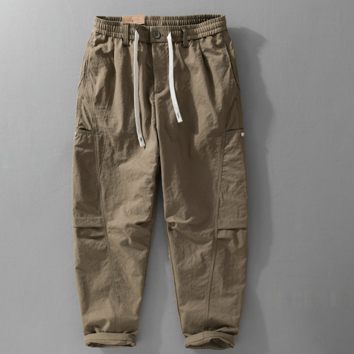Men's utility cargo pants with drawstring waistband and side flap pockets Mune Fashion