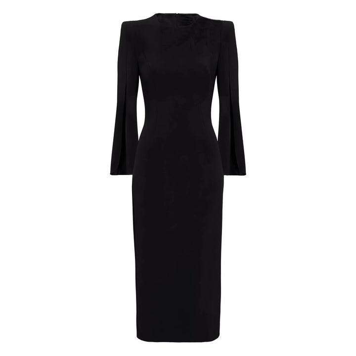 Women's Slim Evening Dress with Cape Sleeves and Tailored Cut Mune Fashion