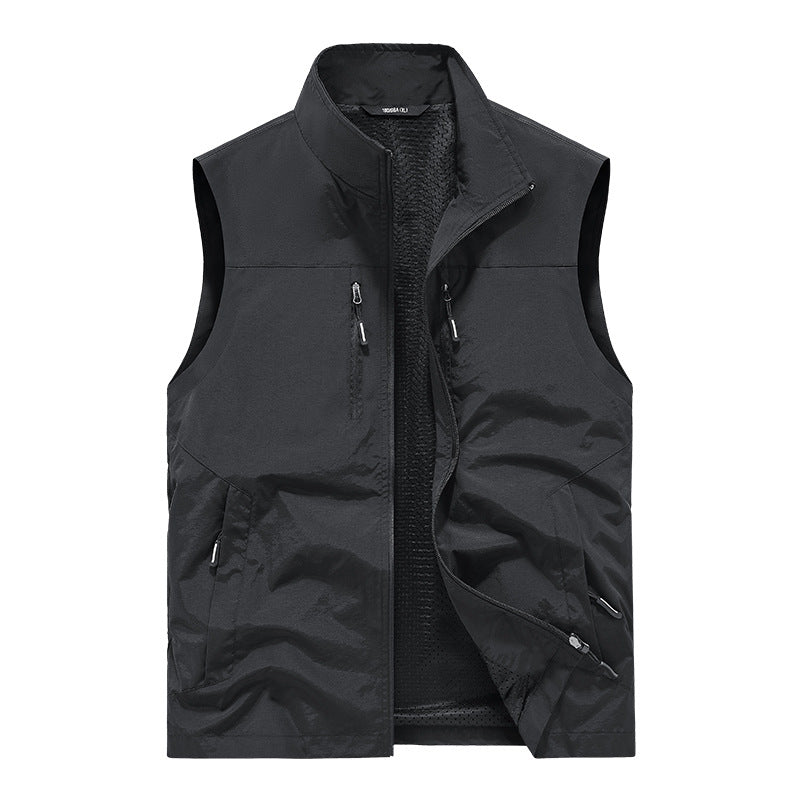 Men's Lightweight Outdoor Vest with Mesh Lining and Multifunction Pockets Mune Fashion