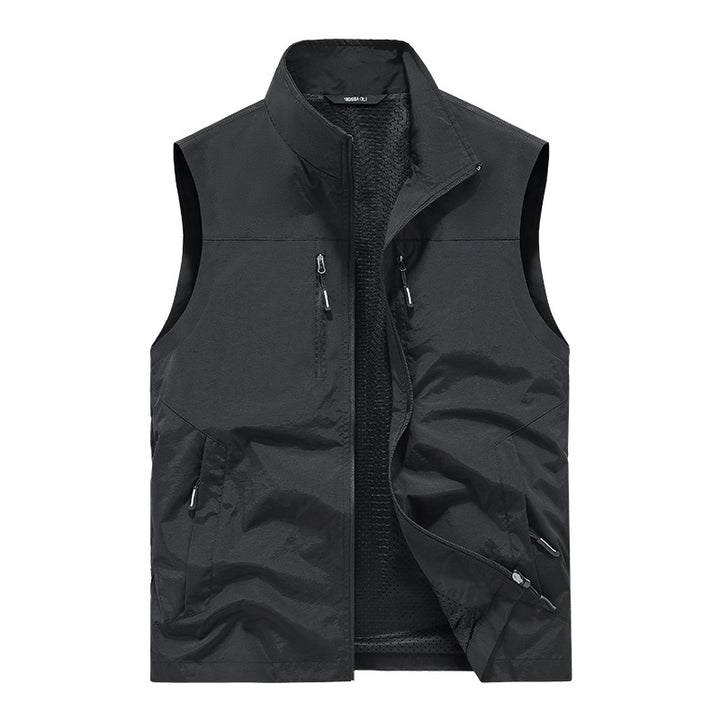 Men's Lightweight Outdoor Vest with Mesh Lining and Multifunction Pockets Mune Fashion
