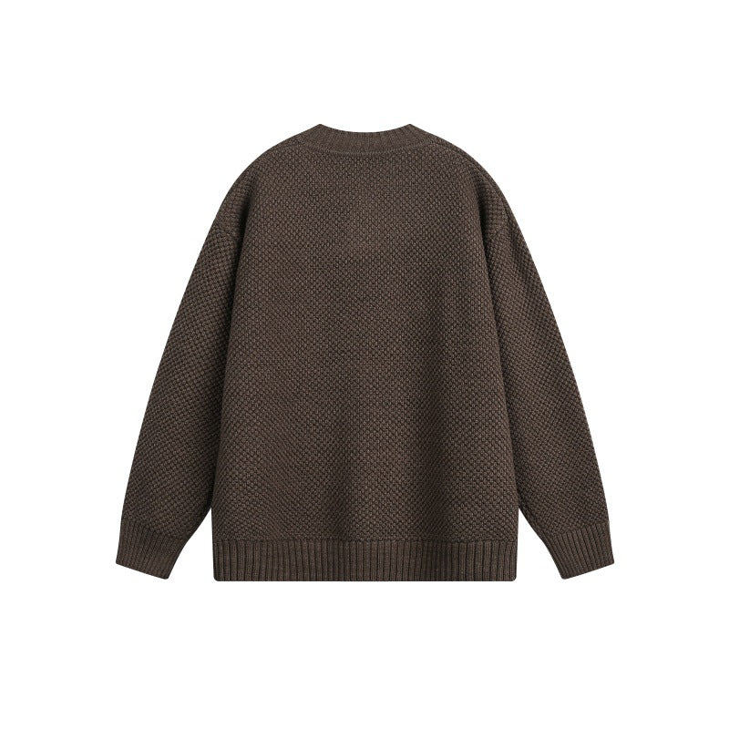 Unisex Structured Knit Sweater with Henley Placket Mune Fashion