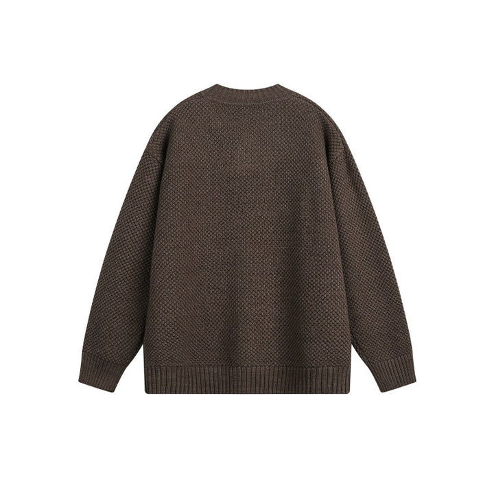 Unisex Structured Knit Sweater with Henley Placket Mune Fashion