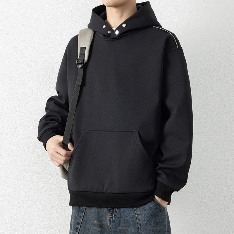 Men's Oversize Hoodie with Kangaroo Pocket & Snap Neck Mune Fashion