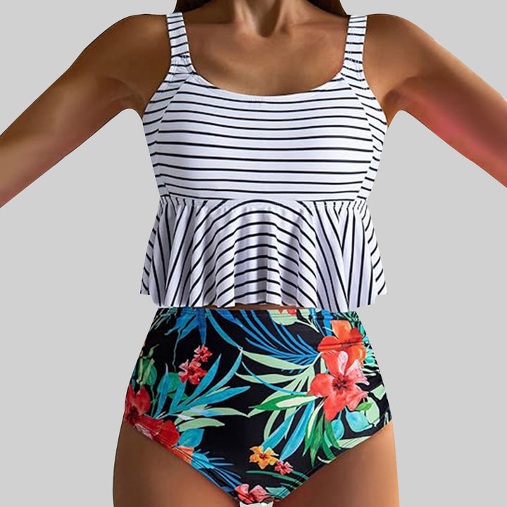 Women's Swim Set with Playful Ruffle Design and High Waist Mune Fashion