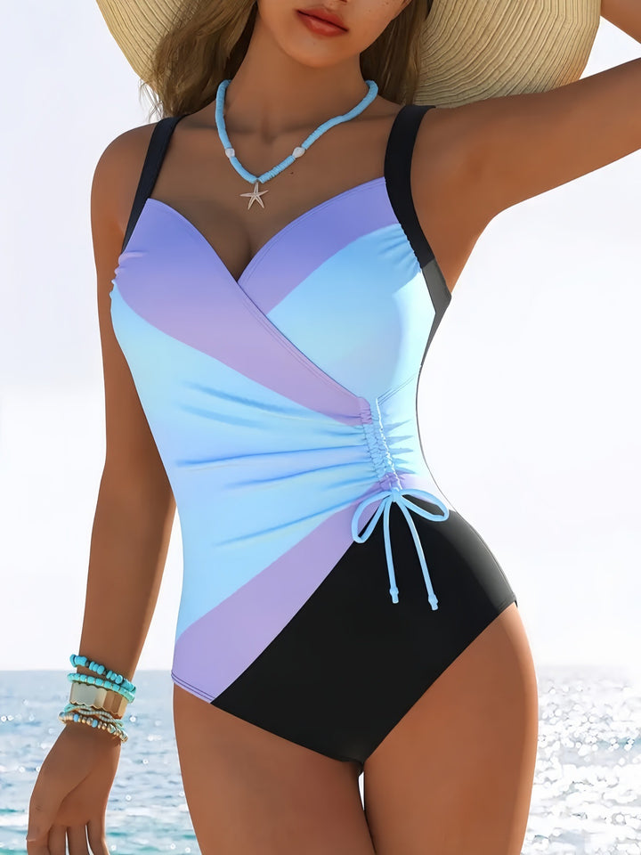 Women's One-Piece Swimsuit with Stylish Wrap Design and Fashionable Accents Mune Fashion