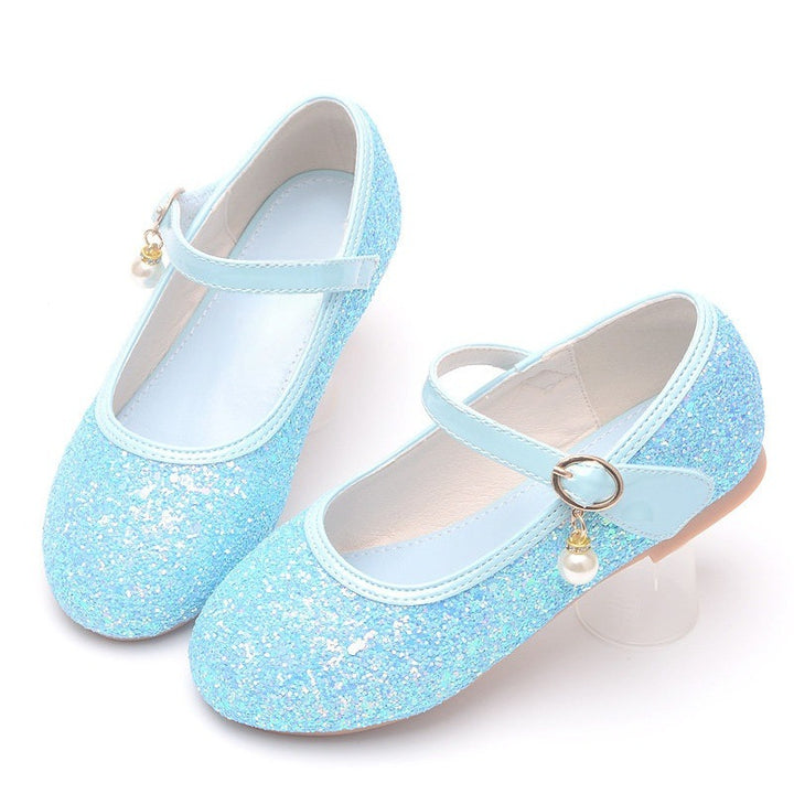 Girls Glitter Ballerinas with Strap and Pearl Application Mune Fashion