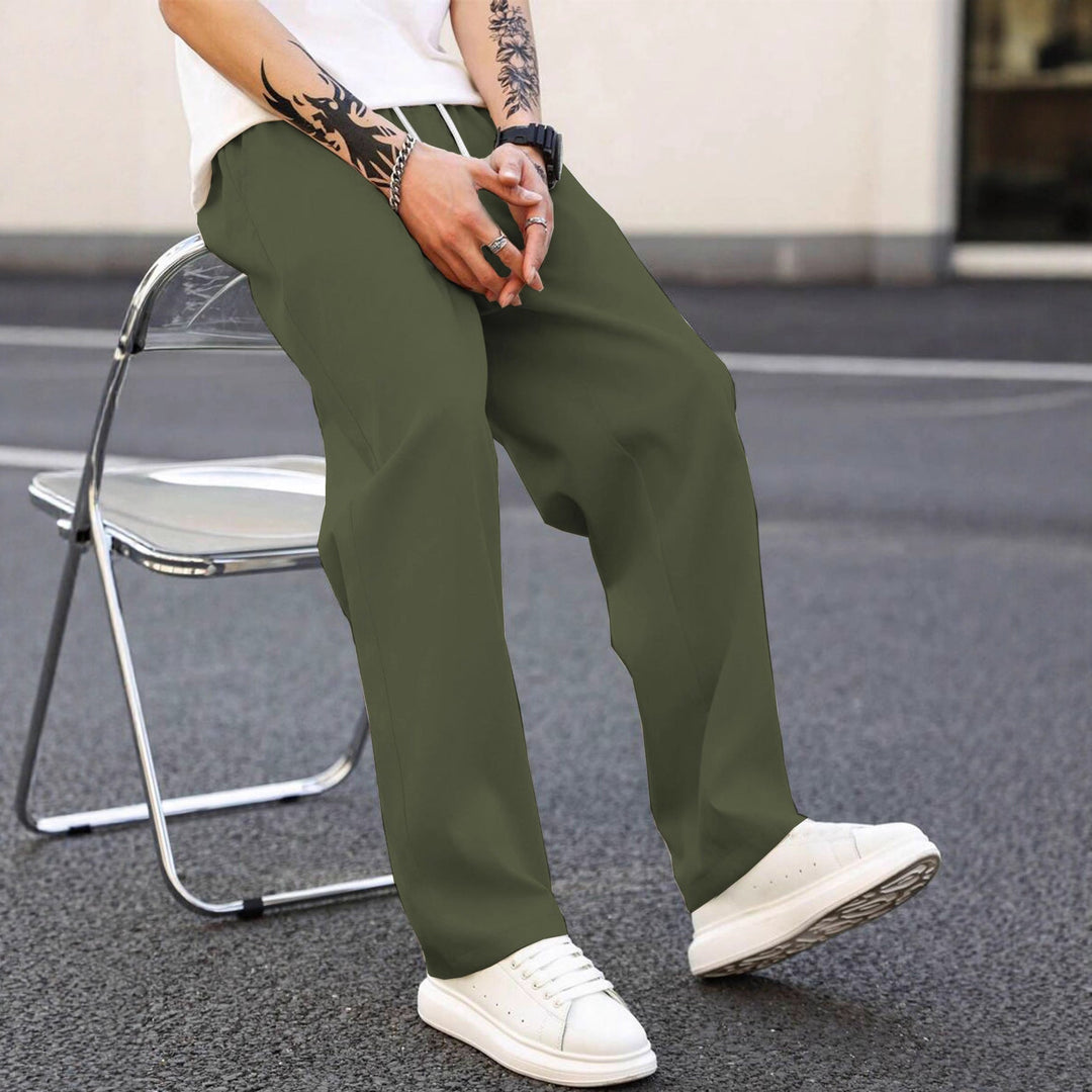 Men's fashionable leisure pants with loose fit and elastic waistband Mune Fashion