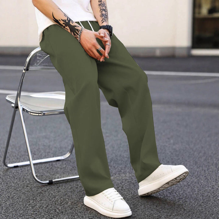 Men's fashionable leisure pants with loose fit and elastic waistband Mune Fashion