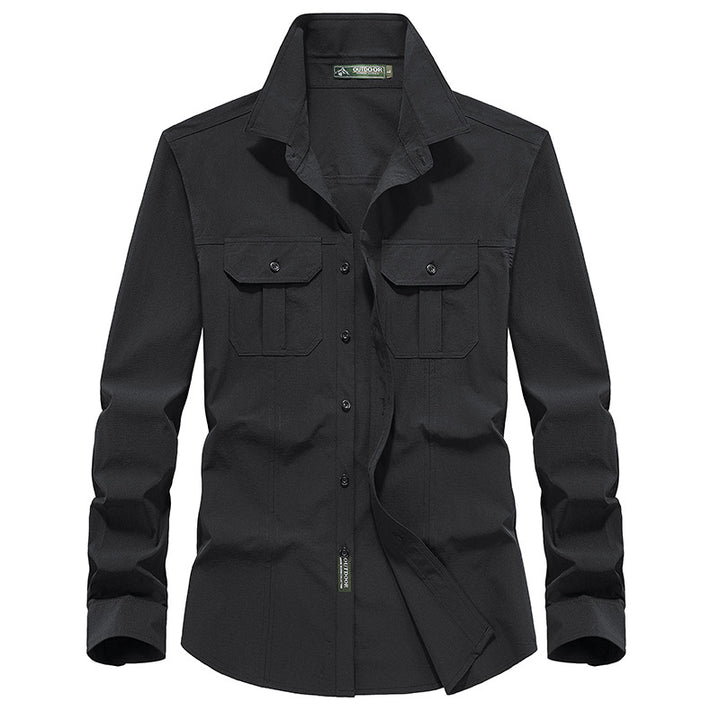 Men's Outdoor Shirt with Chest Pockets, Ripstop Fabric and Regular Fit Mune Fashion