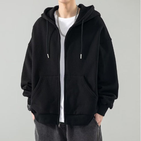 Men's oversized hoodie jacket with full zip, double-layer hood, and kangaroo pockets Mune Fashion