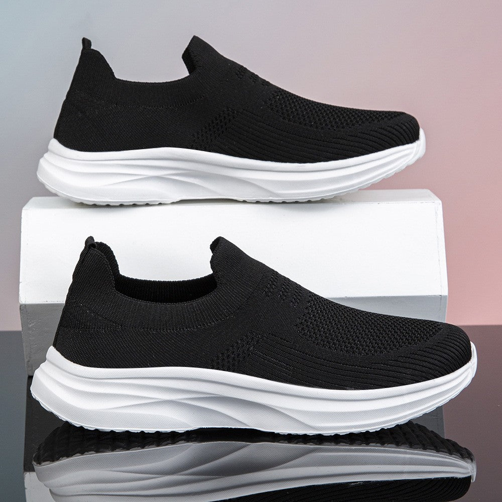 Women's knitted sock sneaker with shock-absorbing wedge sole and seamless slip-on Mune Fashion
