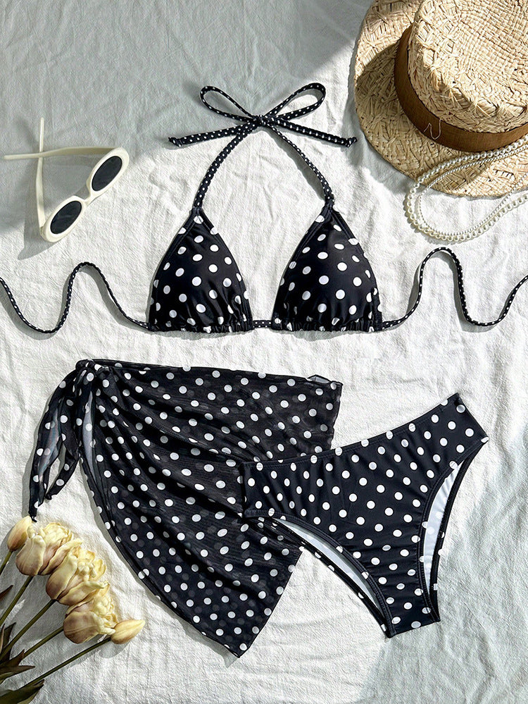Women Triangle Bikini with elegant Wrap Skirt Mune Fashion