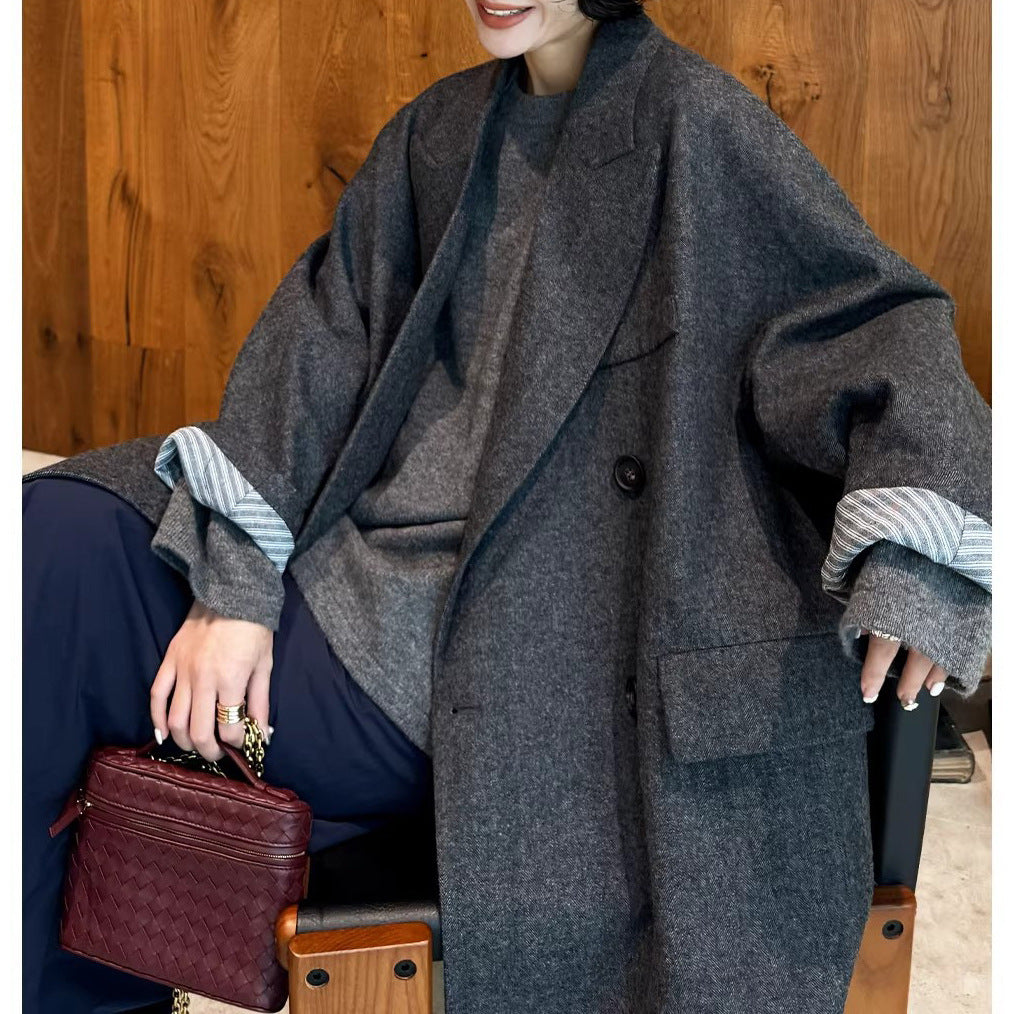 Women's Fashionable Oversized Blazer with Double Button Placket Mune Fashion