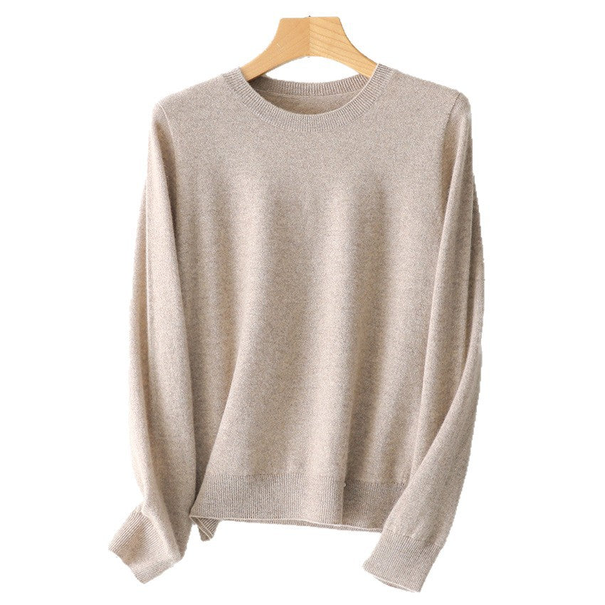 Women's fine knit round neck pullover made of cashmere mix with a slightly oversized fit Mune Fashion