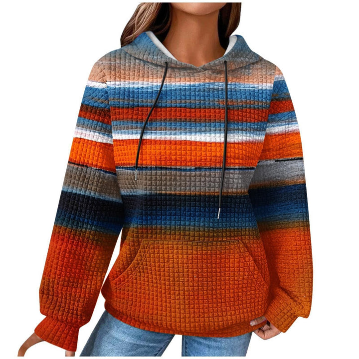 Women’s Fashionable Hooded Sweater in Checkered Design Mune Fashion