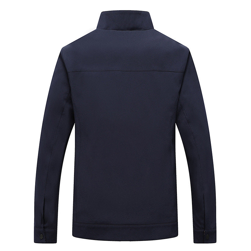 Men's Lightweight Leisure Jacket with Stand-up Collar, Zipper Pockets and Checked Lining Mune Fashion