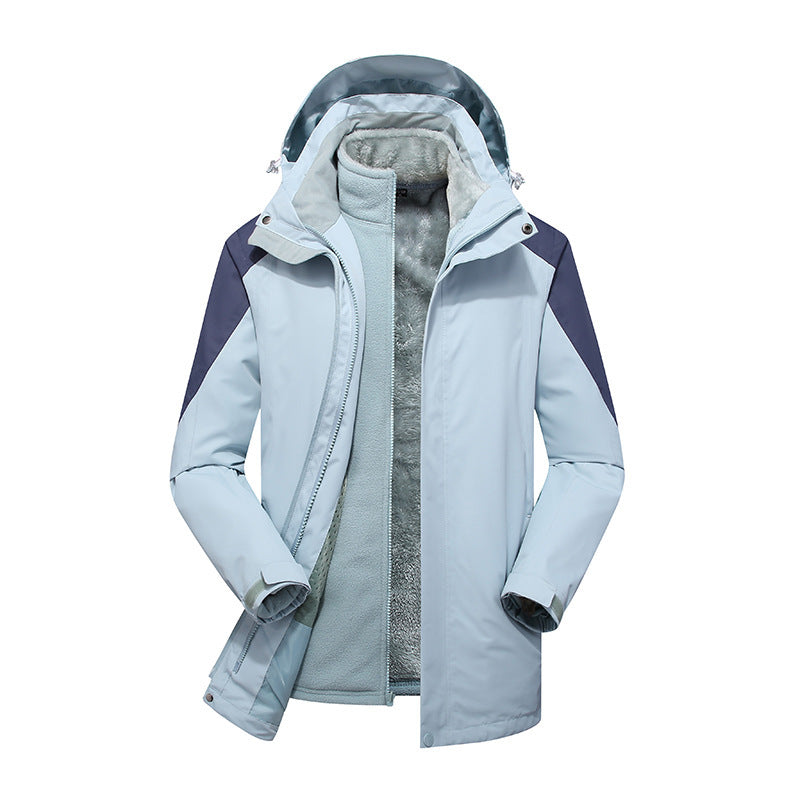 Ladies Modular Softshell Rain Jacket with Removable Fleece Inner Jacket and Adjustable Hood Mune Fashion