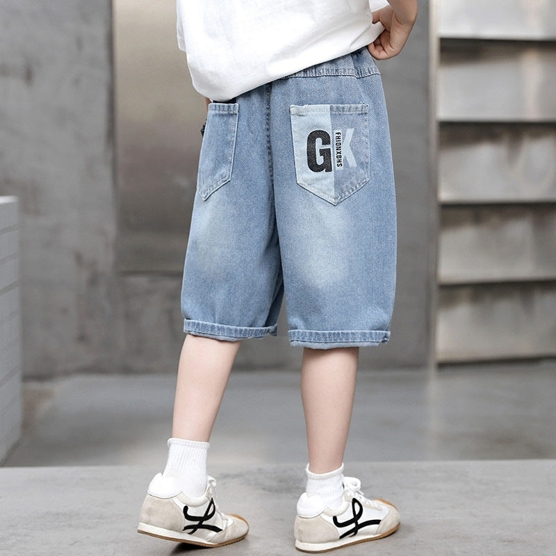 Boys Denim Cargo Shorts with Unique Design Mune Fashion