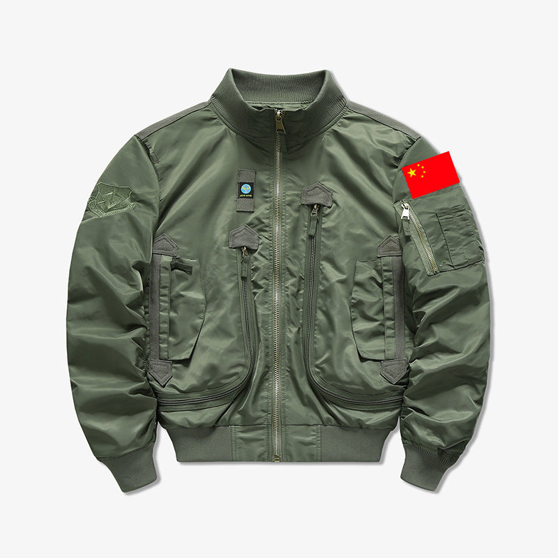 Men's Fashionable Bomber Jacket with Multiple Pockets Mune Fashion