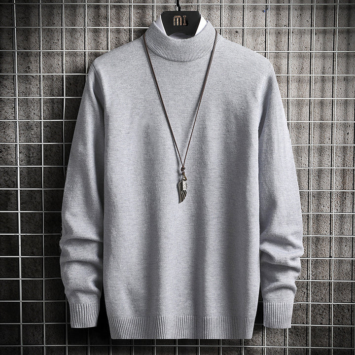 Men's nan Premium Stand Collar Sweater made of fine cotton blend with ribbed cuffs and slim silhouette Mune Fashion