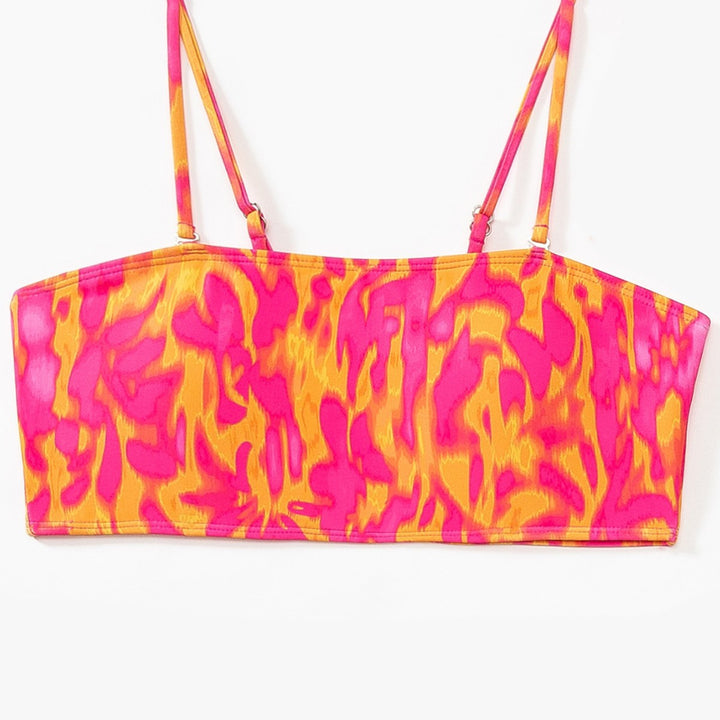 Women's bikini set with fashionable bandeau top and high-cut bottoms Mune Fashion