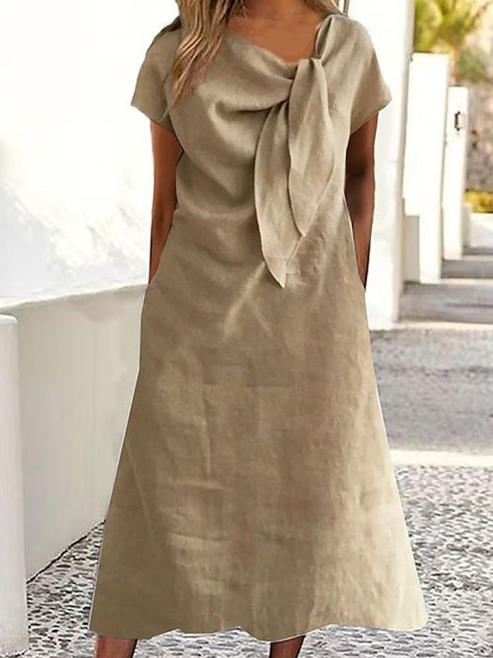 Ladies max dress with chic bow design Mune Fashion