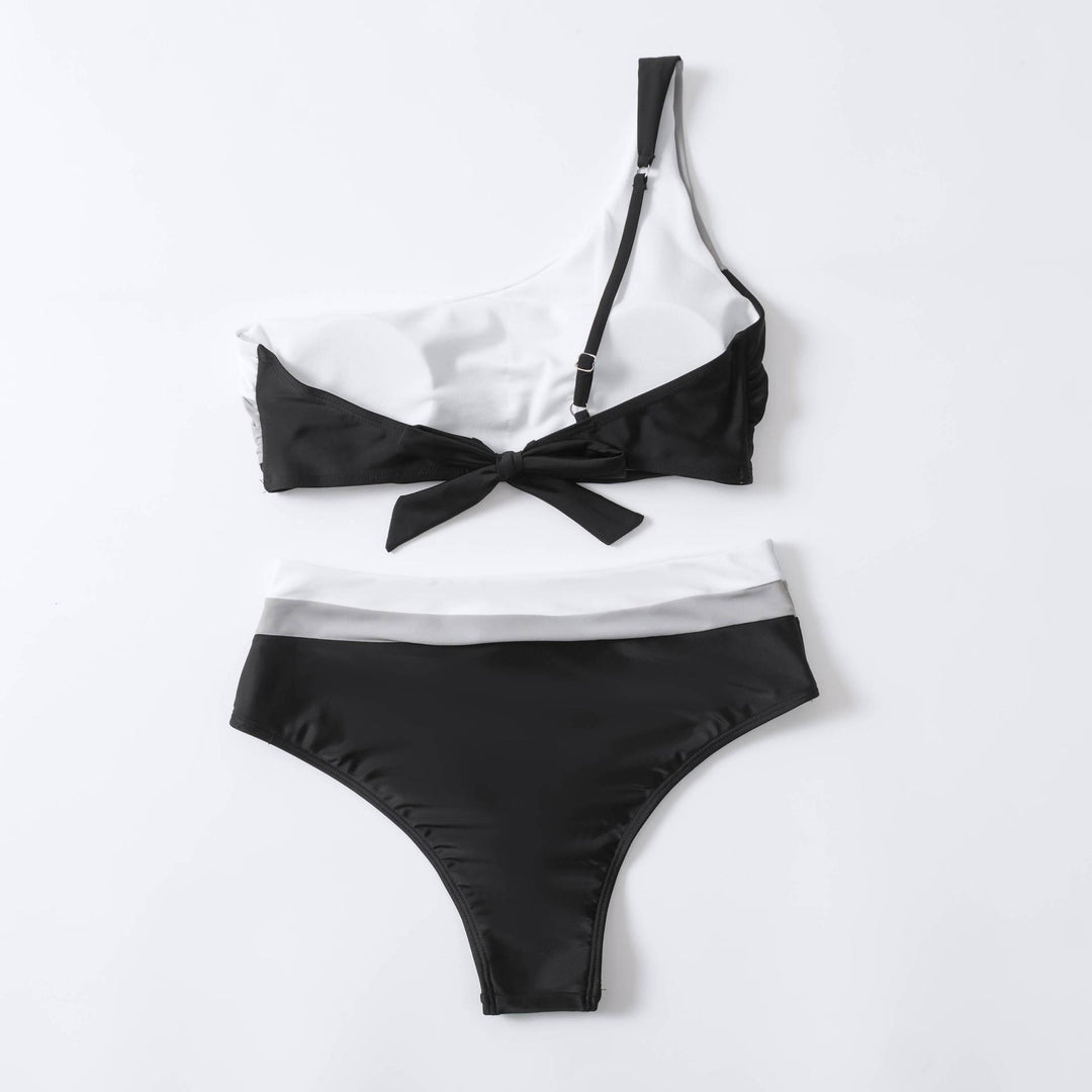 Women's Crop Bikini with Asymmetric Design and High Waist Mune Fashion