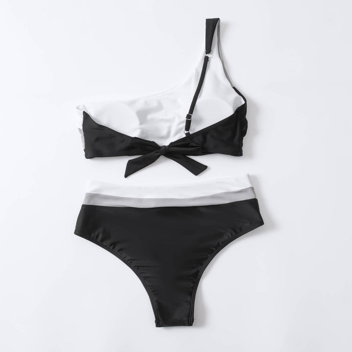 Women's Crop Bikini with Asymmetric Design and High Waist Mune Fashion
