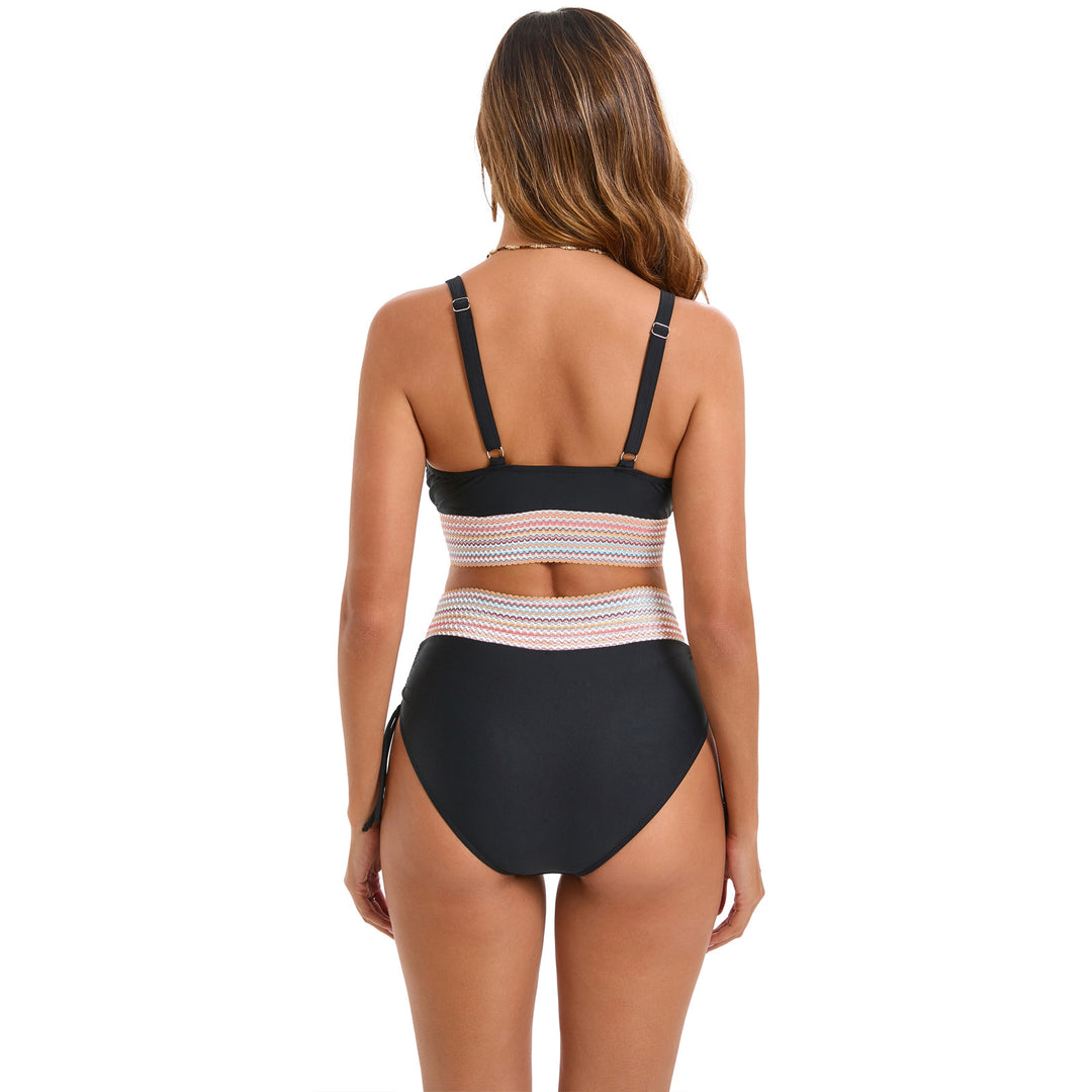 Women's High-Waisted Bikini Set with Trendy Lacing Details Mune Fashion