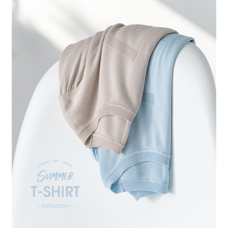 Women's fine knit top with 3/4 balloon sleeves, ribbed hem and chest piping Mune Fashion